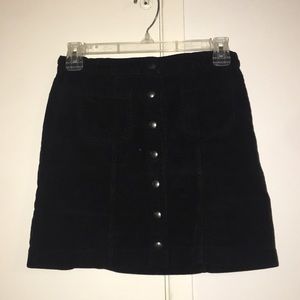 Brandy Melville Black Corduroy Skirt